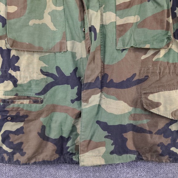 U.S. Army Mens Camo Cold Weather Field Coat Green Brown Size M Short - Picture 8 of 12